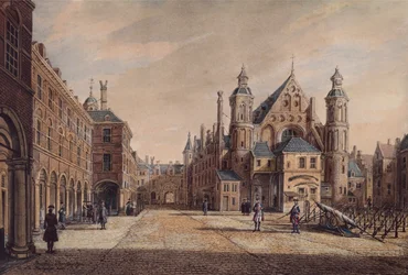 Utsikt över Binnenhof, Haag (akvarell)