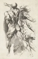 Anatomisk studie av tre figurer med utsträckta armar Ritboken av Peter Paul Rubens (serietitel)