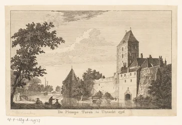 Utsikt över Plompe Toren i Utrecht, 1756 The Plompe Toren i Utrecht 1756 (titel på objekt)