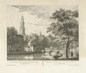 Utsikt över Westerkerk och Westerhal, sett från Keizersgracht Utsikt över Westerkerk, i Amsterdam / Vue de l