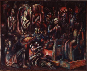 "La Fete des Rois" (Kungarnas fest) Målning av Pavel Nikolayevich Filonov (1883-1941) 1913 Ryska statens museum, Sankt Petersburg