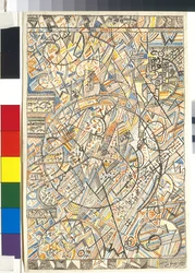 Universums formel - Verk av Pavel Nikolaievich Filonov (1883-1941), akvarell på papper