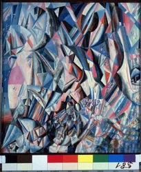 Triumf över evigheten. Målning av Pavel Nikolayevich Filonov (1883-1941), olja på trä