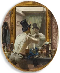 Fransman gör sig redo för bal populaire, 1863.