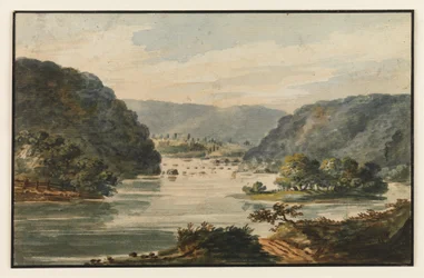 En vy över Potomacfloden vid Harpers Ferry