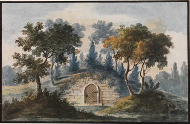 General Washingtons grav vid Mount Vernon (kopia efter gravyr i The Port Folio Magazine)