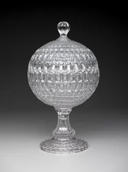 "Argus" täckt kompott, ca 1855-75 (pressat glas)