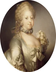 Porträtt av Caroline Mathilde av Storbritannien 1751-1775, Danmarks drottning, cirka 1767