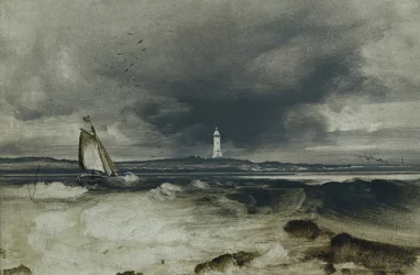 Fyr (olja på panel)
