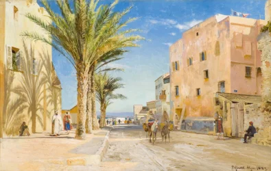 Alger, eftermiddag i Alger / målning av P.Mönsted