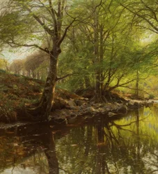 P.Mönsted, Waldbach på våren