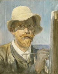 Konstnärens självporträtt, huvud och axlar vid sitt staffli