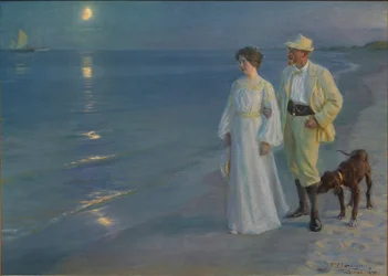 Sommarkväll vid Skagens strand, Konstnären och hans fru