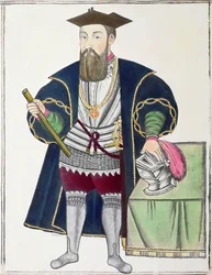 Porträtt av Vasco de Gama (gouache på papper)
