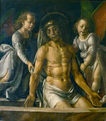 Pietà med två änglar, 1480.