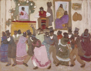 Dansande människor: Candombe, ca 1920 (olja på pannå)