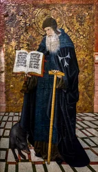 Saint Anthony Abbot (tempera på trä)