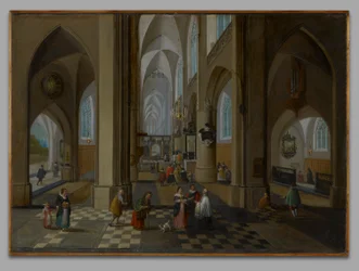 Interiör av en gotisk kyrka