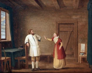 Le roi Gustave I Vasa (1496-1560) a Ornas - kung Gustav Vasa i Ornaes par Hillestroem, Pehr (1732-1816). Olja på duk, storlek: 42x52, , Privat samling