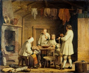 Folk från Mora i Dalarna, ca 1800 (olja på duk)
