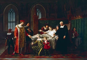 Karl VIII möte med döende Gian Galeazzo Sforza i Pavia