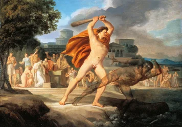 Hercules besegrar Thanatos (olja på duk)