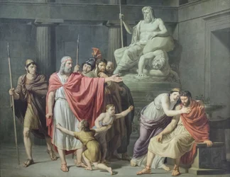 Leonidas fördömer Celembrotus (olja på duk)