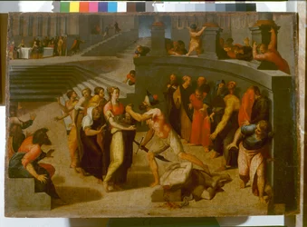 Halshuggning av Johannes Döparen, ca 1556 (olja på panel)