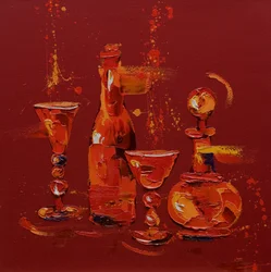 Stilleben i rött, 2005 (olja på duk)