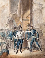 Prins Karl XIII av Sverige vid slaget vid Hogland den 17 juli 1788 par Per Krafft den yngre (1777-1863) - Akvarell på papper, 35x28 cm - Privat samling