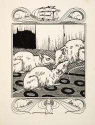 Filial Duty, från Hundra anekdoter av djur, pub. 1924 (gravyr)