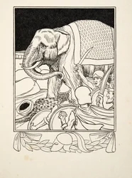 Porus räddad av hans elefant, från A Hundred Anecdotes of Animals, pub. 1924