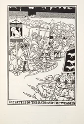 The Battle of the Rats and the Weasels, från Fontaine Fables, pub. 1905