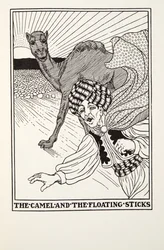 The Camel and the Floating Sticks, från Fontaine Fables, pub. 1905