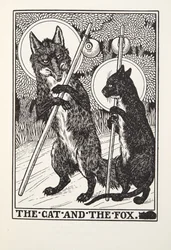 Katten och räven, från Fontaine Fables, pub. 1905