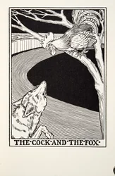 Tuppen och räven, ur La Fontaines fabler, publicerad 1905