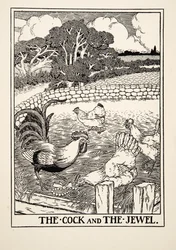 Tuppen och juvelen, ur Hundra fabler av Aisopos, utgiven 1903