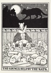 Rådet som hålls av Rats, från Fontaine Fables, pub. 1905