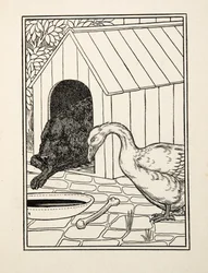 Hunden och gåsen, från Hundra anekdoter av djur, pub. 1924