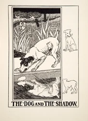 Hunden och skuggan, från Aesops hundra fabler, pub.1903