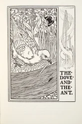 Duvan och myran, från Fontaine Fables, pub. 1905