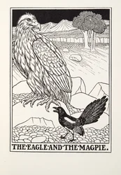 Örnen och skatan, från Fontaine Fables, pub. 1905