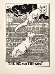 Räven och geten, från Aesops hundra fabler, pub.1903