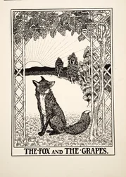 The Fox and the Grapes, från A Hundred Fables of Aesop, pub.1903