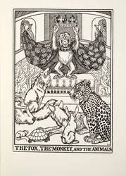 Räven, apan och djuren, ur Fontaines fabler, utgiven 1905