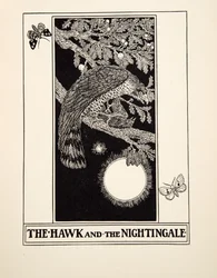 Höken och näktergalen, från Aesops hundra fabler, pub.1903