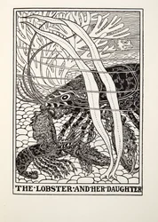 The Lobster and her Daughter, från Fontaine Fables, pub. 1905