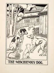 Den busiga hunden, från A Hundred Fables of Aesop, pub.1903 (gravyr)