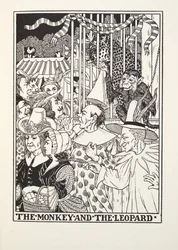 The Monkey and the Leopard, från Fontaine Fables, pub. 1905