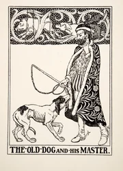 Den gamla hunden och hans mästare, från Aesops hundra fabler, pub.1903